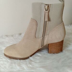 Violet & Red loaded knit cuff bootie tan 7.5